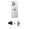 MARSİLYAN™- iPhone 15 Pro Max Kılıf Yörünge Koleksiyonu - Siyah Bilvis 3D Mat Cam Ekran Koruyucu + Siyah Raze Metal Kamera Lens