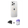 MARSİLYAN™- iPhone 15 Pro Max Kılıf Yörünge Koleksiyonu - Siyah Bilvis 5in1 3D Magic Cam Ekran Koruyucu + Gümüş Raze Metal Kamera Lens