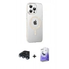 MARSİLYAN™- iPhone 15 Pro Max Kılıf Yörünge Koleksiyonu - Siyah Bilvis 5in1 5D Magic Hayalet Cam Ekran Koruyucu + Raze Metal Kamera Lens - LT