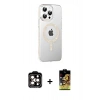 MARSİLYAN™- iPhone 15 Pro Max Kılıf Yörünge Koleksiyonu - Siyah Buffer Cam Ekran Koruyucu + PVD Metal Kamera Lens - TU