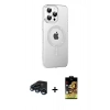 MARSİLYAN™- iPhone 15 Pro Max Kılıf Yörünge Koleksiyonu - Siyah Buffer Cam Ekran Koruyucu + Raze Metal Kamera Lens - LT