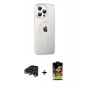 MARSİLYAN™- iPhone 15 Pro Max Kılıf Yörünge Koleksiyonu - Siyah Buffer Cam Ekran Koruyucu + Raze Metal Kamera Lens - LT