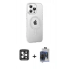 MARSİLYAN™- iPhone 15 Pro Max Kılıf Yörünge Koleksiyonu - Siyah Vanessa Magic Cam + PVD Metal Kamera Lens - SH