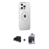 MARSİLYAN™- iPhone 15 Pro Max Kılıf Yörünge Koleksiyonu - Siyah Vanessa Magic Cam + Raze Metal Kamera Lens - SH
