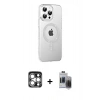 MARSİLYAN™- iPhone 15 Pro Max Kılıf Yörünge Koleksiyonu - Siyah Vanessa Magic Hayalet Cam + PVD Metal Kamera Lens - GS