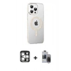 MARSİLYAN™- iPhone 15 Pro Max Kılıf Yörünge Koleksiyonu - Siyah Vanessa Magic Hayalet Cam + PVD Metal Kamera Lens - GS