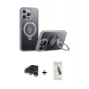 MARSİLYAN™- iPhone 15 Pro Max Kılıf Zirve Çizgi Prime - Şeffaf Pasifik Cam Ekran Koruyucu + Raze Metal Kamera Lens - GS