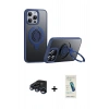 MARSİLYAN™- iPhone 15 Pro Max Kılıf Zirve Çizgi Prime - Şeffaf Pasifik Cam Ekran Koruyucu + Raze Metal Kamera Lens - LT