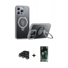 MARSİLYAN™- iPhone 15 Pro Max Kılıf Zirve Çizgi Prime - Siyah 360 Mat Full Body Arka Koruyucu + Raze Metal Kamera Lens - TMGI