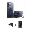 MARSİLYAN™- iPhone 15 Pro Max Kılıf Zirve Çizgi Prime - Siyah 3D Antistatik Hayalet Cam Ekran Koruyucu + Raze Metal Kamera Lens - GS