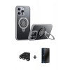 MARSİLYAN™- iPhone 15 Pro Max Kılıf Zirve Çizgi Prime - Siyah 3D Antistatik Hayalet Cam Ekran Koruyucu + Raze Metal Kamera Lens - TMGI