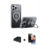 MARSİLYAN™- iPhone 15 Pro Max Kılıf Zirve Çizgi Prime - Siyah 3D Antistatik Mat Seramik Nano Ekran Koruyucu + Raze Metal Kamera Lens - TMGI