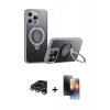 MARSİLYAN™- iPhone 15 Pro Max Kılıf Zirve Çizgi Prime - Siyah 3D Antistatik Mat Seramik Nano Ekran Koruyucu + Raze Metal Kamera Lens - GS
