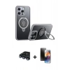 MARSİLYAN™- iPhone 15 Pro Max Kılıf Zirve Çizgi Prime - Siyah 3D Antistatik Mat Seramik Nano Ekran Koruyucu + Raze Metal Kamera Lens - LT