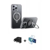 MARSİLYAN™- iPhone 15 Pro Max Kılıf Zirve Çizgi Prime - Siyah 3D Antistatik Seramik Nano Ekran Koruyucu + Raze Metal Kamera Lens - SH