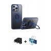 MARSİLYAN™- iPhone 15 Pro Max Kılıf Zirve Çizgi Prime - Siyah 3D Antistatik Seramik Nano Ekran Koruyucu + Raze Metal Kamera Lens - SH