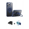 MARSİLYAN™- iPhone 15 Pro Max Kılıf Zirve Çizgi Prime - Siyah 3D Antistatik Seramik Nano Ekran Koruyucu + Raze Metal Kamera Lens - GS