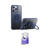 MARSİLYAN™- iPhone 15 Pro Max Kılıf Zirve Çizgi Prime - Siyah Bilvis 5in1 5D Magic Hayalet Cam Ekran Koruyucu