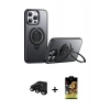 MARSİLYAN™- iPhone 15 Pro Max Kılıf Zirve Çizgi Prime - Siyah Buffer Cam Ekran Koruyucu + Raze Metal Kamera Lens - SH