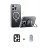 MARSİLYAN™- iPhone 15 Pro Max Kılıf Zirve Çizgi Prime - Siyah Joko Magic 5D Cam + PVD Metal Kamera Lens - LT