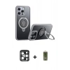MARSİLYAN™- iPhone 15 Pro Max Kılıf Zirve Çizgi Prime - Siyah Joko Magic 5D Hayalet Cam + PVD Metal Kamera Lens - LT