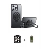 MARSİLYAN™- iPhone 15 Pro Max Kılıf Zirve Çizgi Prime - Siyah Joko Magic 5D Hayalet Cam + PVD Metal Kamera Lens - TU