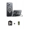 MARSİLYAN™- iPhone 15 Pro Max Kılıf Zirve Çizgi Prime - Siyah Joko Magic 5D Hayalet Cam + PVD Metal Kamera Lens - TU
