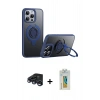 MARSİLYAN™- iPhone 15 Pro Max Kılıf Zirve Çizgi Prime - Siyah Polymer Nano Ekran Koruyucu + Raze Metal Kamera Lens - LT