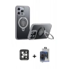MARSİLYAN™- iPhone 15 Pro Max Kılıf Zirve Çizgi Prime - Siyah Vanessa Magic Cam + PVD Metal Kamera Lens - GI