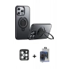 MARSİLYAN™- iPhone 15 Pro Max Kılıf Zirve Çizgi Prime - Siyah Vanessa Magic Cam + PVD Metal Kamera Lens - LT