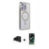 MARSİLYAN™- iPhone 15 Pro Max Kılıf Zirve Doku Prime - Şeffaf 360 Full Body Arka Koruyucu + Raze Metal Kamera Lens - SH