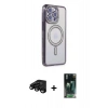 MARSİLYAN™- iPhone 15 Pro Max Kılıf Zirve Doku Prime - Şeffaf 360 Full Body Arka Koruyucu + Raze Metal Kamera Lens - SH