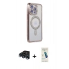MARSİLYAN™- iPhone 15 Pro Max Kılıf Zirve Doku Prime - Şeffaf Pasifik Cam Ekran Koruyucu + Raze Metal Kamera Lens - LT