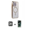MARSİLYAN™- iPhone 15 Pro Max Kılıf Zirve Doku Prime - Siyah 360 Mat Full Body Arka Koruyucu + PVD Metal Kamera Lens - GI