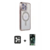 MARSİLYAN™- iPhone 15 Pro Max Kılıf Zirve Doku Prime - Siyah 360 Mat Full Body Arka Koruyucu + PVD Metal Kamera Lens - GI
