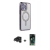 MARSİLYAN™- iPhone 15 Pro Max Kılıf Zirve Doku Prime - Siyah 360 Mat Full Body Arka Koruyucu + Raze Metal Kamera Lens - GS
