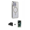MARSİLYAN™- iPhone 15 Pro Max Kılıf Zirve Doku Prime - Siyah 360 Mat Full Body Arka Koruyucu + Titanyum Gri Raze Metal Kamera Lens