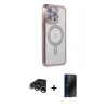 MARSİLYAN™- iPhone 15 Pro Max Kılıf Zirve Doku Prime - Siyah 3D Antistatik Hayalet Cam Ekran Koruyucu + Raze Metal Kamera Lens - GS