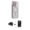 MARSİLYAN™- iPhone 15 Pro Max Kılıf Zirve Doku Prime - Siyah 3D Antistatik Hayalet Cam Ekran Koruyucu + Raze Metal Kamera Lens - SH