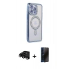 MARSİLYAN™- iPhone 15 Pro Max Kılıf Zirve Doku Prime - Siyah 3D Antistatik Hayalet Cam Ekran Koruyucu + Raze Metal Kamera Lens - SH
