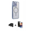 MARSİLYAN™- iPhone 15 Pro Max Kılıf Zirve Doku Prime - Siyah 3D Antistatik Mat Seramik Nano Ekran Koruyucu + Raze Metal Kamera Lens - TMGI