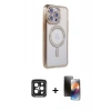 MARSİLYAN™- iPhone 15 Pro Max Kılıf Zirve Doku Prime - Siyah 3D Antistatik Mat Seramik Nano Ekran Koruyucu + PVD Metal Kamera Lens - SH