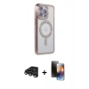MARSİLYAN™- iPhone 15 Pro Max Kılıf Zirve Doku Prime - Siyah 3D Antistatik Mat Seramik Nano Ekran Koruyucu + Raze Metal Kamera Lens - TMGI