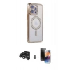 MARSİLYAN™- iPhone 15 Pro Max Kılıf Zirve Doku Prime - Siyah 3D Antistatik Mat Seramik Nano Ekran Koruyucu + Raze Metal Kamera Lens - GS
