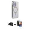 MARSİLYAN™- iPhone 15 Pro Max Kılıf Zirve Doku Prime - Siyah 3D Antistatik Mat Seramik Nano Ekran Koruyucu + Raze Metal Kamera Lens - TMGI