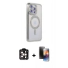 MARSİLYAN™- iPhone 15 Pro Max Kılıf Zirve Doku Prime - Siyah 3D Antistatik Mat Seramik Nano Ekran Koruyucu + PVD Metal Kamera Lens - TU