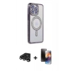 MARSİLYAN™- iPhone 15 Pro Max Kılıf Zirve Doku Prime - Siyah 3D Antistatik Mat Seramik Nano Ekran Koruyucu + Raze Metal Kamera Lens - TMGI