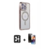 MARSİLYAN™- iPhone 15 Pro Max Kılıf Zirve Doku Prime - Siyah 3D Antistatik Mat Seramik Nano Ekran Koruyucu + PVD Metal Kamera Lens - SH