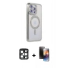 MARSİLYAN™- iPhone 15 Pro Max Kılıf Zirve Doku Prime - Siyah 3D Antistatik Mat Seramik Nano Ekran Koruyucu + PVD Metal Kamera Lens - LT