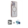 MARSİLYAN™- iPhone 15 Pro Max Kılıf Zirve Doku Prime - Siyah 3D Antistatik Seramik Nano Ekran Koruyucu + PVD Metal Kamera Lens - GS